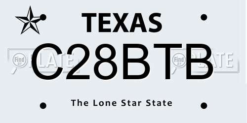 C28BTB Texas License Plate