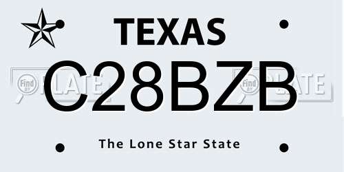 C28BZB Texas License Plate