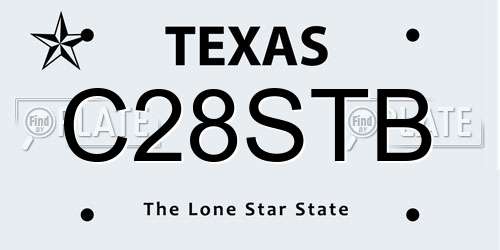 C28STB Texas License Plate