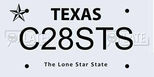 C28STS Texas License Plate