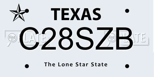 C28SZB Texas License Plate