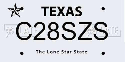 C28SZS Texas License Plate
