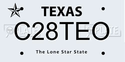 C28TEO Texas License Plate