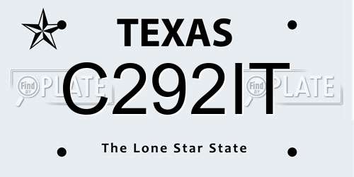 C292IT Texas License Plate