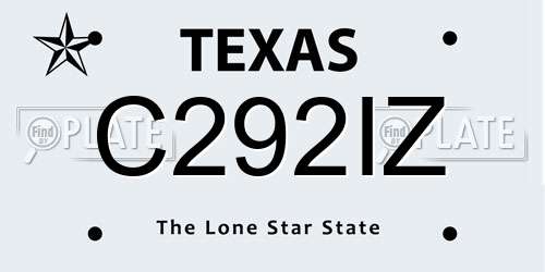 C292IZ Texas License Plate
