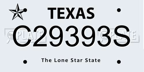 C29393S Texas License Plate