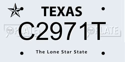 C2971T Texas License Plate