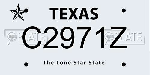 C2971Z Texas License Plate