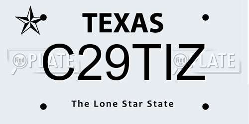 C29TIZ Texas License Plate