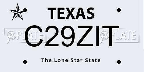 C29ZIT Texas License Plate