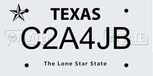C2A4JB Texas License Plate