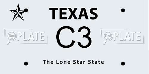 C3 Texas License Plate