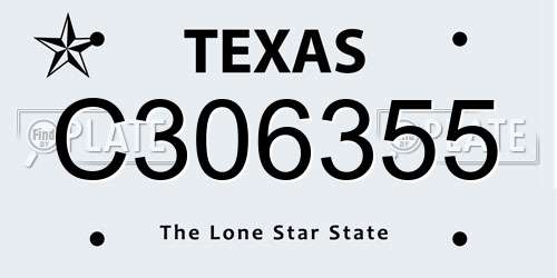C306355 Texas License Plate
