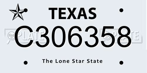 C306358 Texas License Plate