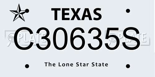 C30635S Texas License Plate