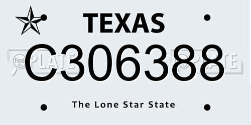 C306388 Texas License Plate