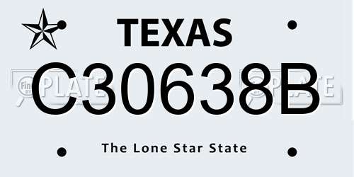 C30638B Texas License Plate