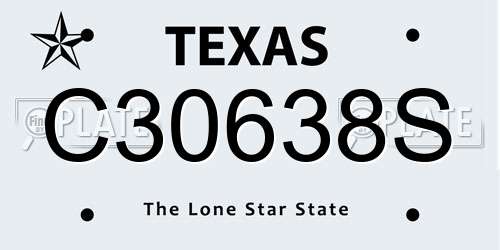 C30638S Texas License Plate