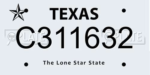C311632 Texas License Plate