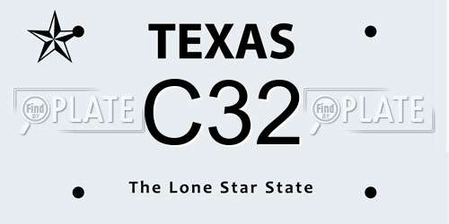 C32 Texas License Plate
