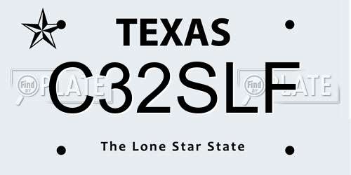 C32SLF Texas License Plate