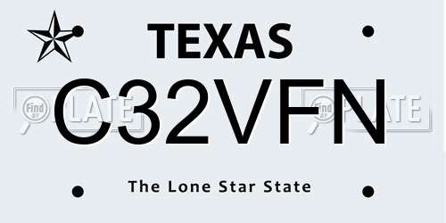 C32VFN Texas License Plate