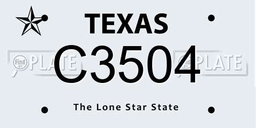 C3504 Texas License Plate