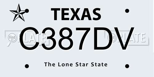 C387DV Texas License Plate