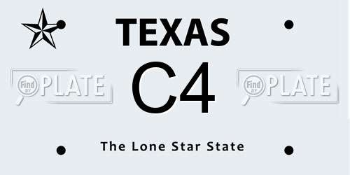 C4 Texas License Plate