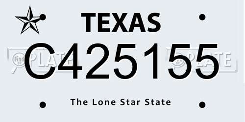 C425155 Texas License Plate