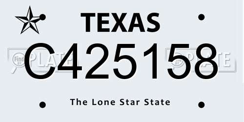 C425158 Texas License Plate