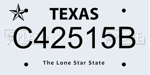C42515B Texas License Plate