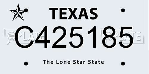 C425185 Texas License Plate