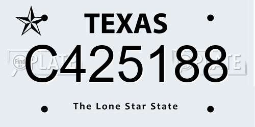 C425188 Texas License Plate
