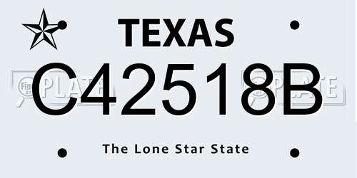 C42518B Texas License Plate