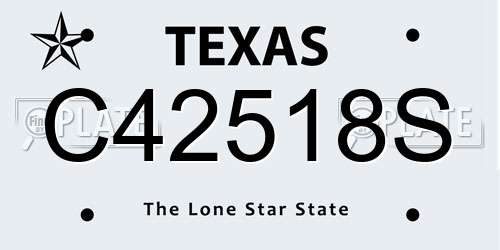C42518S Texas License Plate