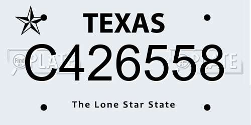 C426558 Texas License Plate