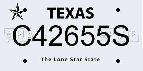 C42655S Texas License Plate