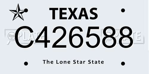 C426588 Texas License Plate