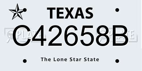 C42658B Texas License Plate