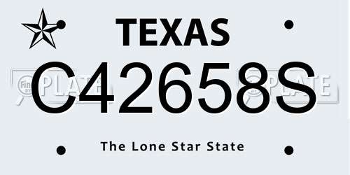 C42658S Texas License Plate