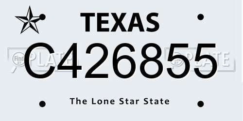 C426855 Texas License Plate