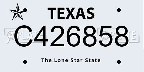 C426858 Texas License Plate