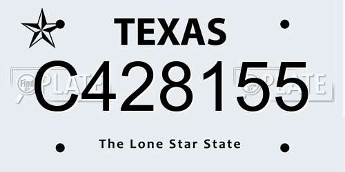 C428155 Texas License Plate