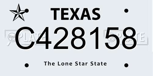 C428158 Texas License Plate