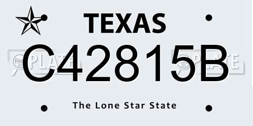 C42815B Texas License Plate