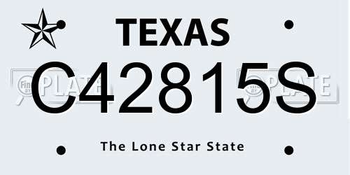 C42815S Texas License Plate