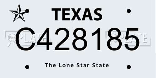 C428185 Texas License Plate