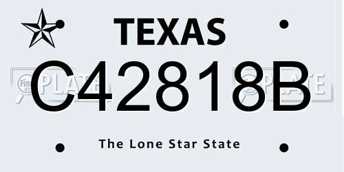 C42818B Texas License Plate