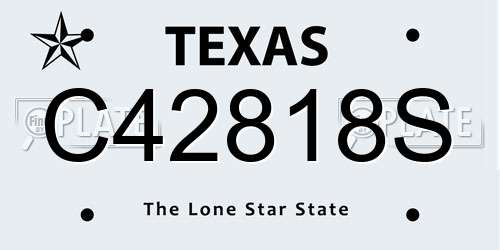 C42818S Texas License Plate